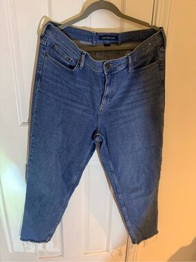 Calvin Klein Jeans Women's Dark Blue Cropped Straight Jeans